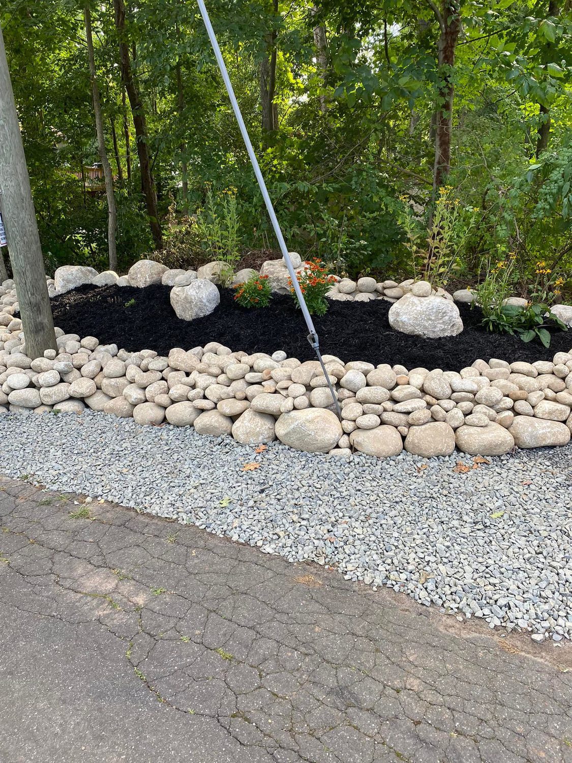 River-Rock Border by TNT Masonry & Pavers in Connecticut