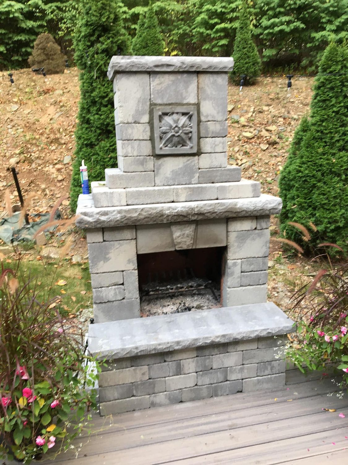 Outdoor Fireplace by TNT Masonry & Pavers in Connecticut