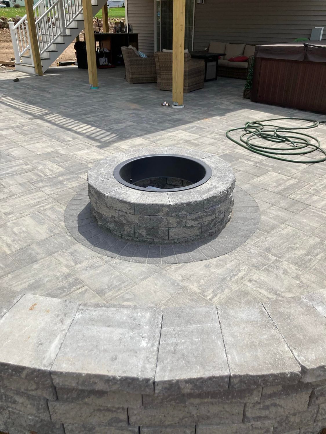 Fire Pit Patio by TNT Masonry & Pavers in Connecticut