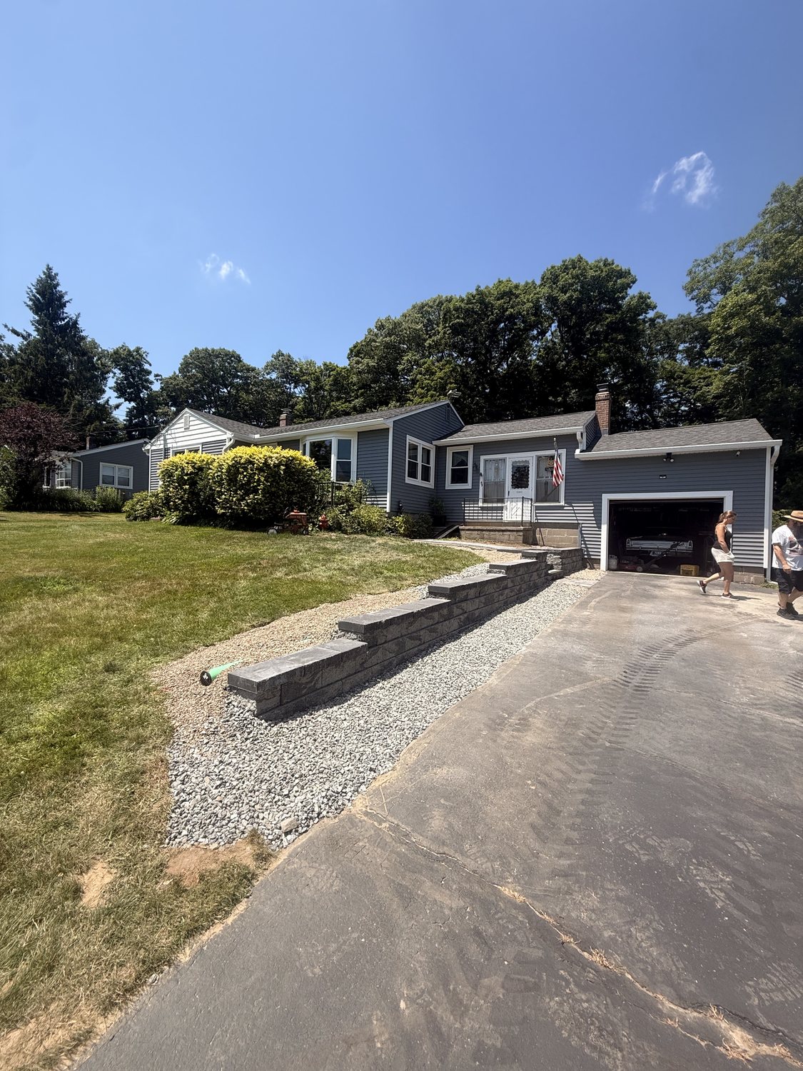Driveway Retaining Wall by TNT Masonry & Pavers in Connecticut