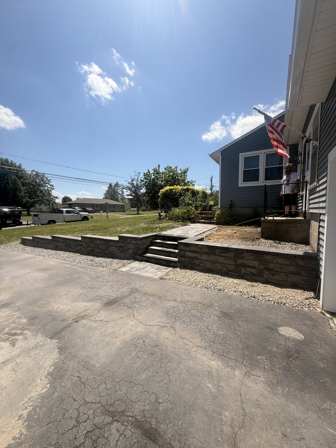 Terraced Wall and Steps by TNT Masonry & Pavers in Connecticut