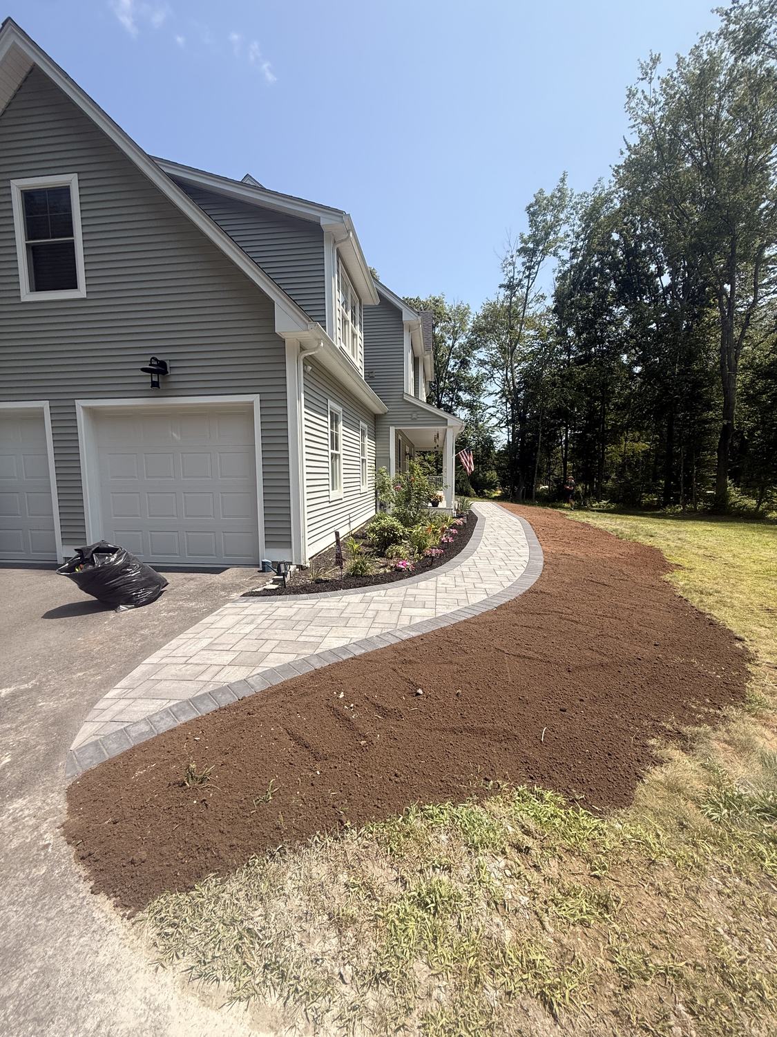 Garage Walkway by TNT Masonry & Pavers in Connecticut
