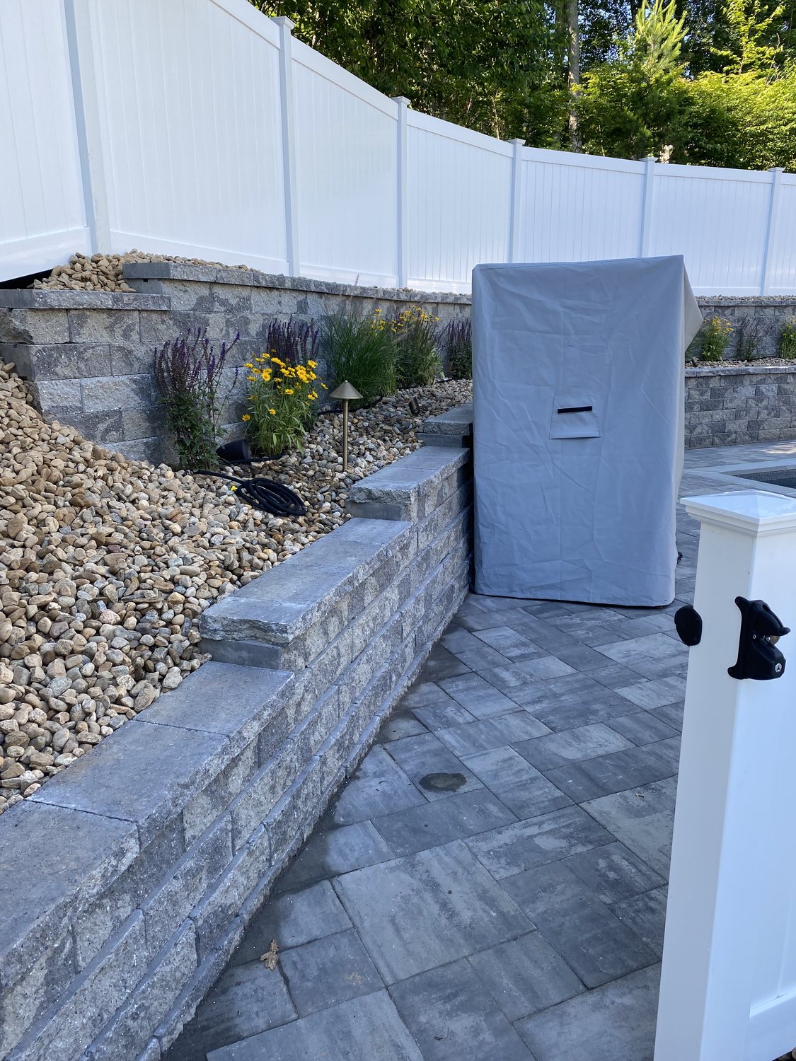 Pool Patio and Rock Bed by TNT Masonry & Pavers in Connecticut