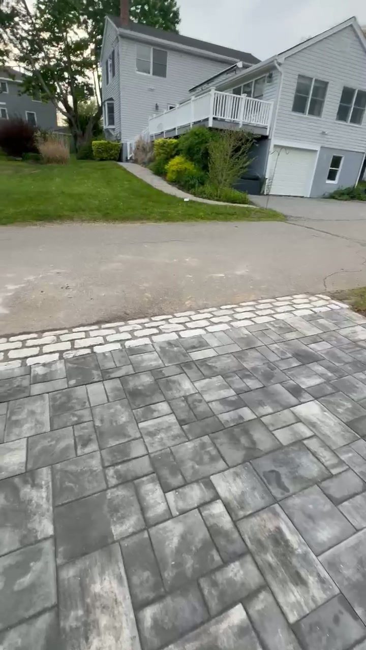 Herringbone Driveway by TNT Masonry & Pavers in Connecticut